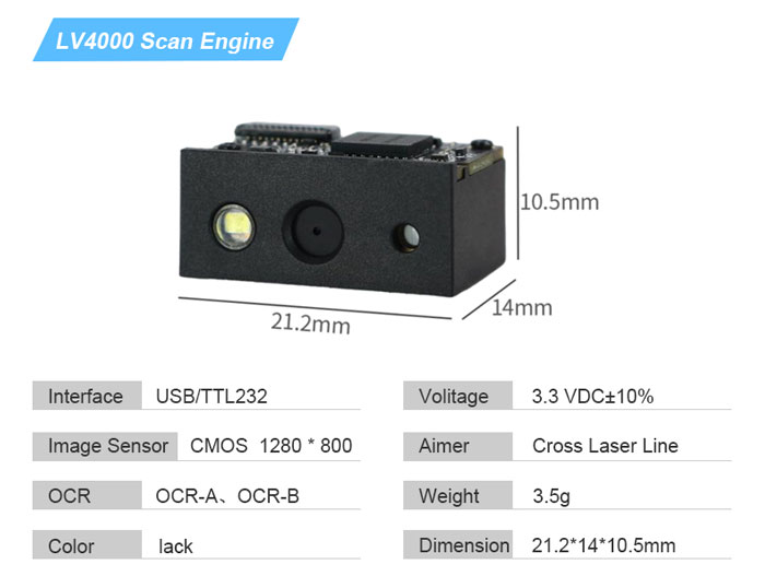 LV4000 Motor de reconocimiento 2D OCR para aplicaciones OEM